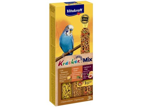 Vitakraft Kräcker Trio-Mix Batoane pentru peruși, cu miere, ouă și fructe 80g