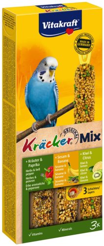 Vitakraft Kräcker Trio-Mix Batoane pentru peruși, cu susan, kiwi și ierburi 80g