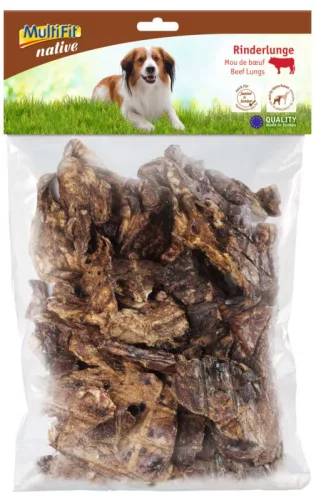 MultiFit Native Recompensă pentru câini, cu plămâni de vită 250 g