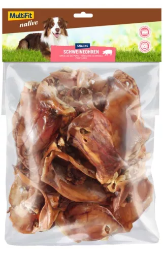 MultiFit Native Recompensă pentru câini, cu urechi de porc 400g