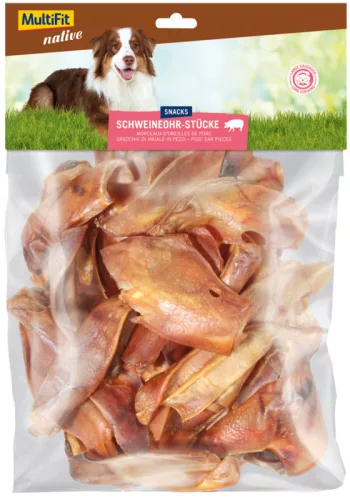 MultiFit Native Recompensă pentru câini, cu urechi de porc 500g