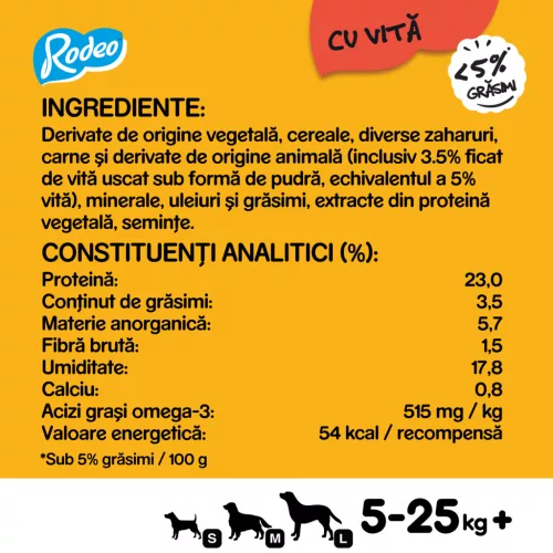 Pedigree Rodeo recompense pentru câini, cu vită 70 g