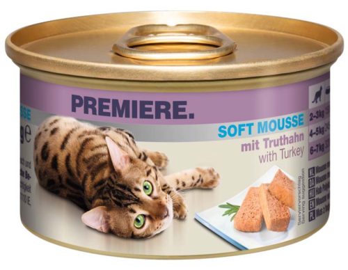 Premiere Soft Mousse Hrană umedă pentru pisici adulte, cu curcan 85 g