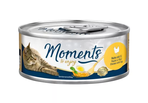 Moments Hrană umedă pentru pisici adulte cu pui și ou în sos 70 g