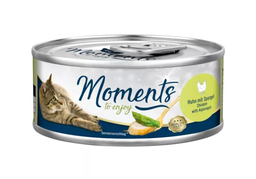 Moments Hrană umedă pentru pisici adulte cu pui și sparanghel în sos 70 g