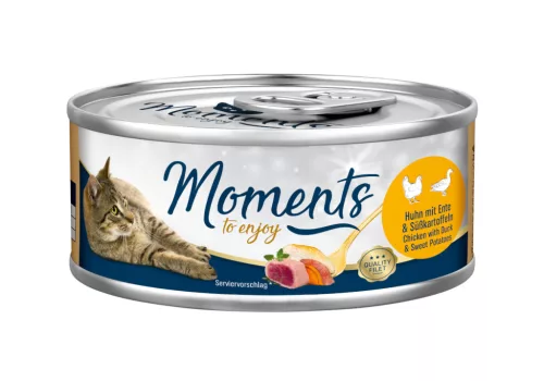 Moments Hrană umedă pentru pisici adulte cu rață și cartofi dulci în sos 70 g