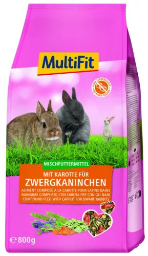 MultiFit Hrană pentru iepuri cu morcovi 800 g