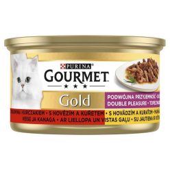   Gourmet Gold Duo Hrană umedă pentru pisici cu vită și pui 85 g
