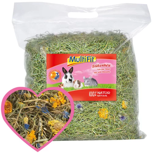 MultiFit Fân cu flori de pajiște pentru mamifere mici 500 g