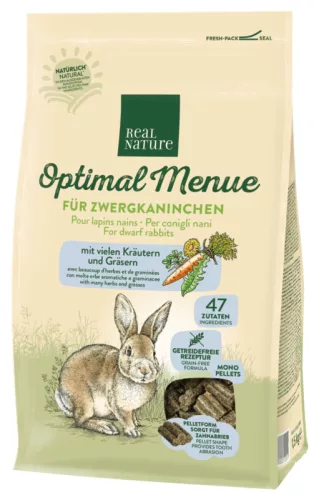 Real Nature Optim Meniu Hrană completă pentru iepuri pitici 1,5 kg
