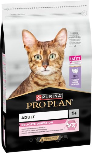 Pro Plan Delicate Digestion Adult 1+ Hrană uscată pentru pisici, cu curcan 10 kg