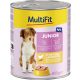 MultiFit Pate Hrană umedă pentru câini juniori cu pasăre şi morcovi 800 g


