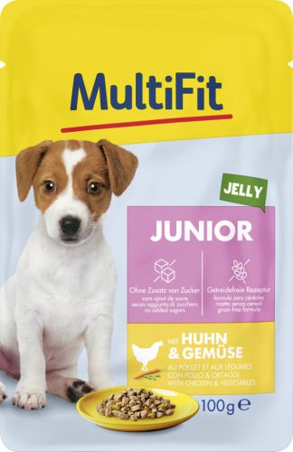 MultiFit Junior Hrană pentru câini, cu pui și legume 100g