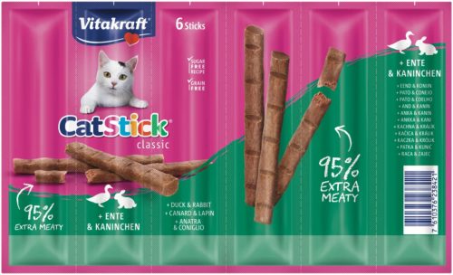 Vitakraft CatStick Recompense pentru pisici cu rață și iepure 6x6 g
