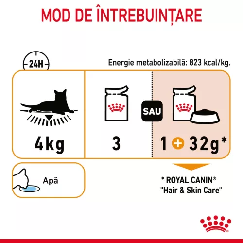 Royal Canin Hair & Skin Pliculețe pentru pisici 85 g