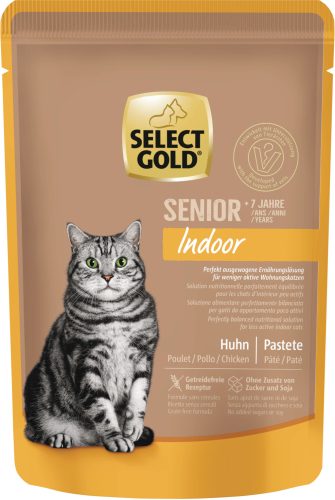Select Gold Indoor Hrană umedă pentru pisici cu pui 85 g
