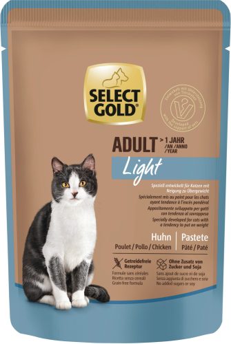 Select Gold Light Hrană umedă pentru pisici cu pui 85 g