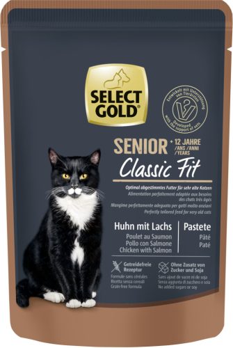 Select Gold Pliculețe pentru pisici 12+ ani, cu pui și somon 85 g