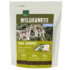   Real Nature Wilderness Hrană uscată pentru câini juniori, cu pui și pește 1 kg