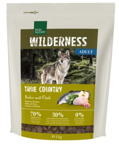 Real Nature Wilderness Hrană pentru câini adulți, cu pui și pește 1 kg