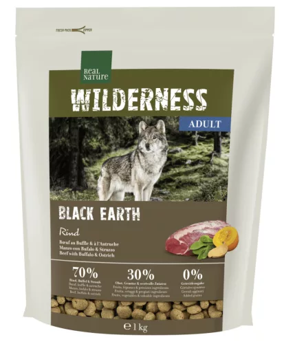 Real Nature Wilderness Hrană uscată pentru câini adulți, cu struț și bivoliță 1 kg