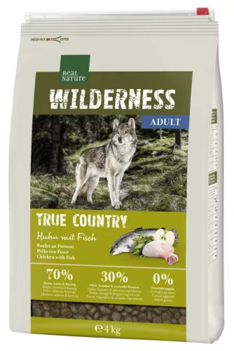 Real Nature Wilderness Hrană uscată pentru câini adulți, cu pui și pește 4 kg