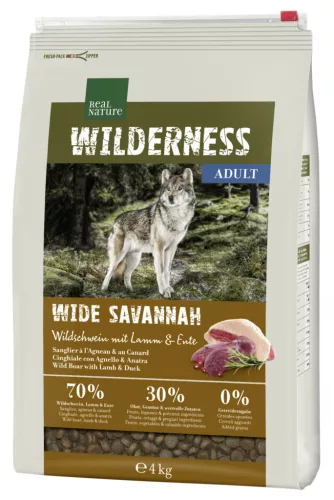 Real Nature Wilderness Hrană uscată pentru câini adulți,cu mistreț 4 kg