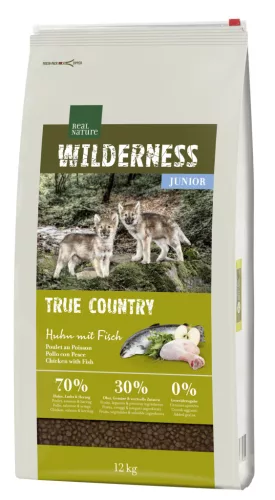 Real Nature Wilderness Hrană uscată pentru câini juniori, cu pui și pește 12 kg