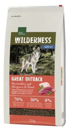 Real Nature Wilderness Hrană uscată pentru câini adulți, iepure și cangur 12 kg