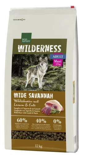 Real Nature Wilderness Hrană uscată pentru câini de talie mare, cu mistreț 12 kg