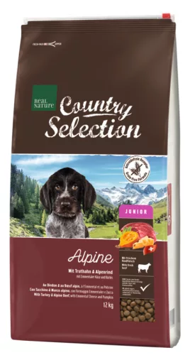 Real Nature Country Selection Hrană uscată pentru câini juniori, cu curcan și vită 12 kg