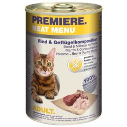   Premiere Meat Menu Hrană pentru pisici adulte cu vită și pasăre 400 g