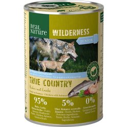   Real Nature Wilderness Hrană pentru câini juniori, cu pui și somon 400g