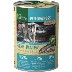   Real Nature Wilderness Hrană pentru câini, cu hering și somon 400g