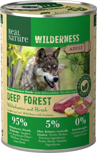 Real Nature Wilderness Hrană pentru câini adulți, cu căprioară și mistreț 400g