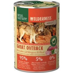   Real Nature Wilderness Hrană umedă pentru câini adulți, cu iepure și cangur 400 g