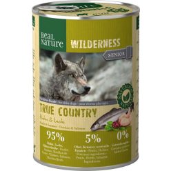   Real Nature Wilderness True Country Hrană pentru câini seniori, cu pui și somon 400g