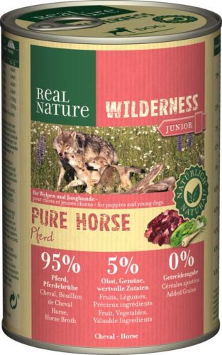Real Nature Wilderness Hrană umedă pentru câini juniori, cu carne de cal 400 g