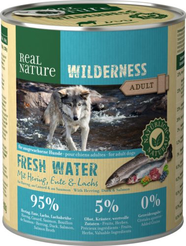 Real Nature Wilderness Hrană pentru câini, cu hering și somon 800 g