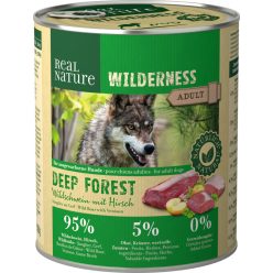   Real Nature Wilderness Hrană pentru câini adulți, cu căprioară și mistreț 800g