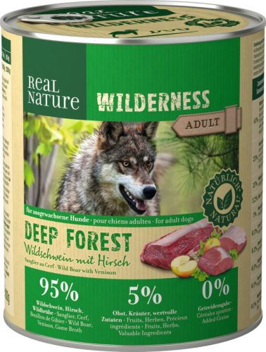 Real Nature Wilderness Hrană pentru câini adulți, cu căprioară și mistreț 800g