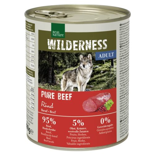 Real Nature Wilderness Hrană pentru câini, cu vită 800g