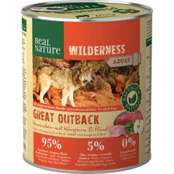   Real Nature Wilderness Hrană umedă pentru câini adulți, cu iepure și cangur 800 g