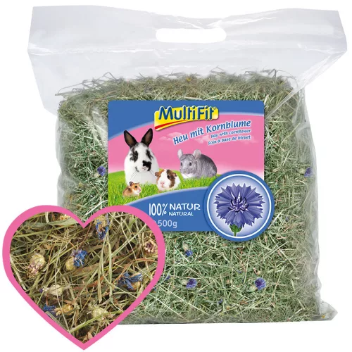 MultiFit Hrană pentru mamifere mici, fân și albăstrele 500g