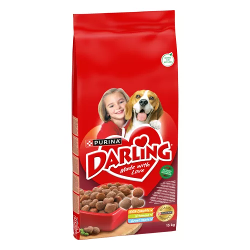 Darling Hrană uscată pentru câini adulti, cu pui, vită și legume 15 kg