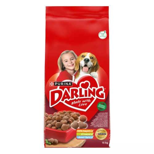 Darling Hrană uscată pentru câini adulti, cu pui, vită și legume 15 kg
