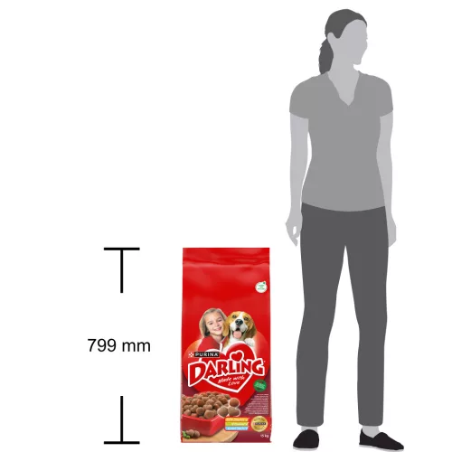 Darling Hrană uscată pentru câini adulti, cu pui, vită și legume 15 kg
