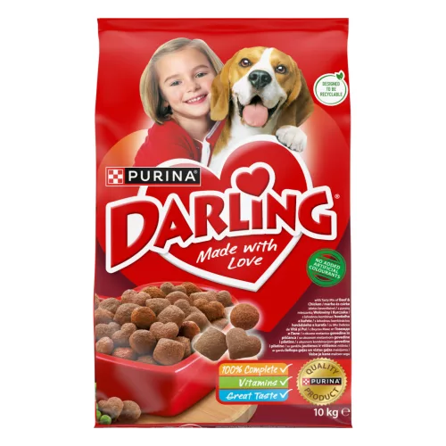 Darling Hrană uscată pentru câini adulti, cu pui, vită și legume 10 kg
