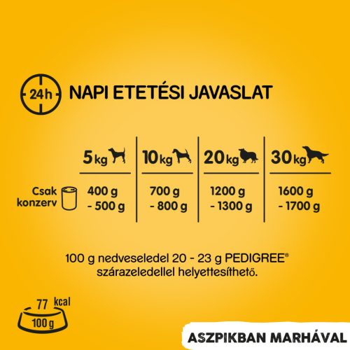 Pedigree Hrană umedă la conservă pentru câini adulți cu vită în aspic 400 g