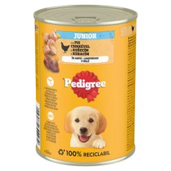   Pedigree Junior Hrană umedă la conservă pentru câini juniori cu pui în aspic, 400 g